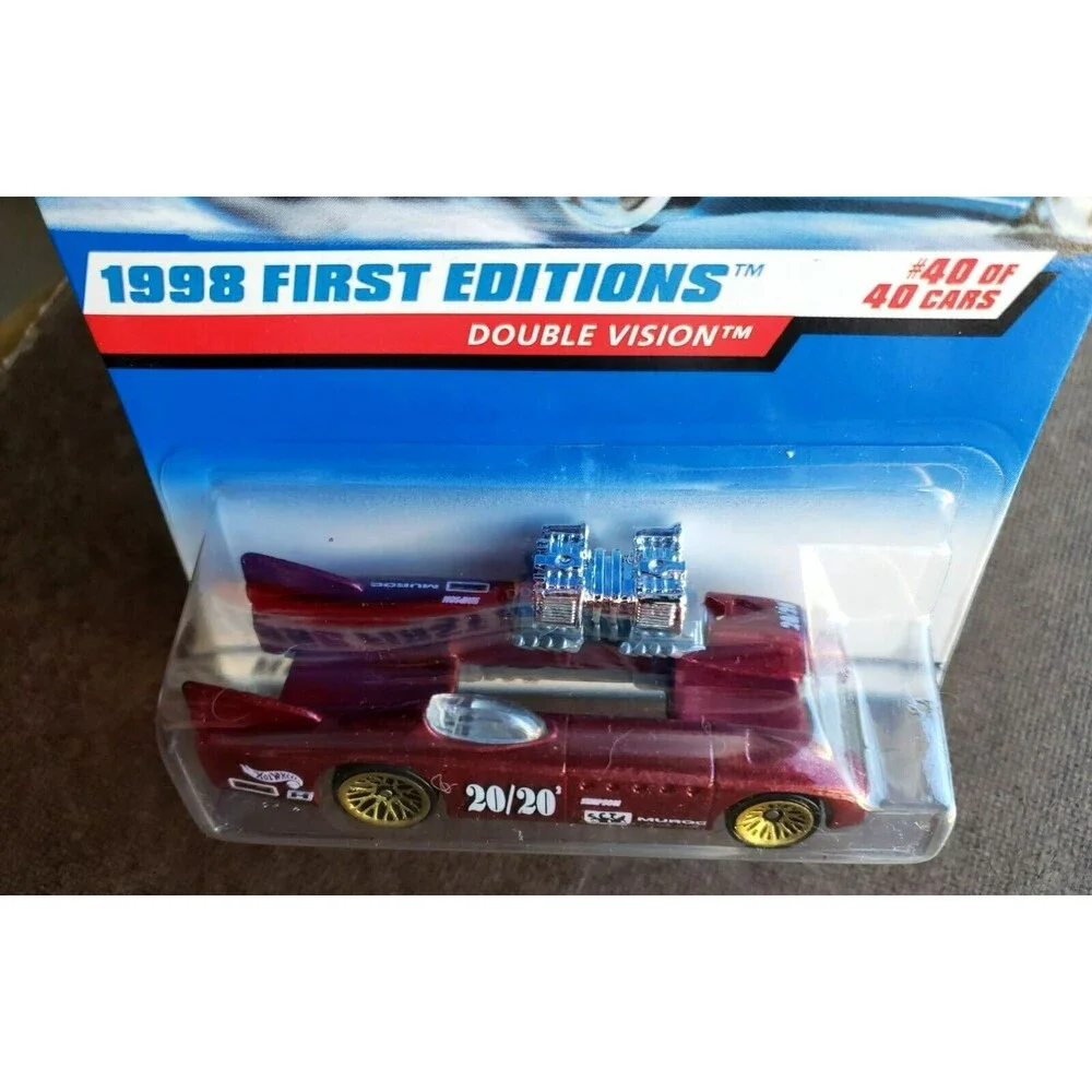 Hot Wheels 1998 First Editions DOUBLE VISION RED 40/40 1:64 #684 Gold Lace Wheel